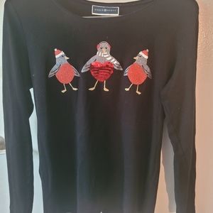 Karen Scott Ladies Christmas Penguin sweater size medium